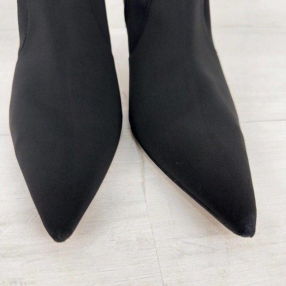 Good American The Icon Ankle Sock Bootie Women 8.5 Black Pointed Toe Stiletto - Picture 5 of 14
